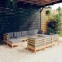 Juego de muebles de jardín 10 pzas y cojines madera maciza pino von vidaXL, Gartensets - Ref: Foro24-3097138, Preis: 715,74 €...