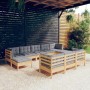 Juego de muebles de jardín 10 pzas y cojines madera maciza pino von vidaXL, Gartensets - Ref: Foro24-3097138, Preis: 726,13 €...