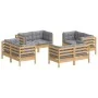 Juego de muebles de jardín 8 pzas y cojines madera de pino de vidaXL, Conjuntos de jardín - Ref: Foro24-3096057, Precio: 617,...