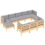 Juego de muebles de jardín 10 pzas y cojines madera maciza pino von vidaXL, Gartensets - Ref: Foro24-3097138, Preis: 715,74 €...