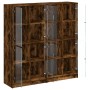 Estantería con puertas madera roble ahumado 136x37x142 cm