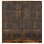Estantería con puertas madera roble ahumado 136x37x142 cm