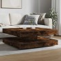 Mesa de centro giratoria 360 grados roble ahumado 90x90x34,5 cm