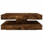 Mesa de centro giratoria 360 grados roble ahumado 90x90x34,5 cm