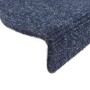 Alfombrilla autoadhesiva escalera 20 uds azul 65x21x4 cm