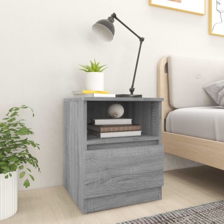 Mesita de noche madera de ingeniería gris Sonoma 40x40x50 cm