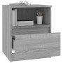 Mesita de noche madera de ingeniería gris Sonoma 40x40x50 cm