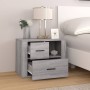 Mesita de noche madera contrachapada gris Sonoma 60x36x45 cm