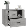 Mesita de noche madera contrachapada gris Sonoma 60x36x45 cm