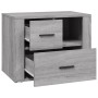 Mesita de noche madera contrachapada gris Sonoma 60x36x45 cm