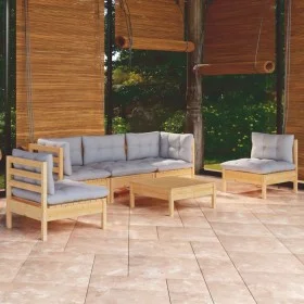 Garden furniture set 6 pieces and cushions solid pine wood by vidaXL, Garden sets - Ref: Foro24-3096189, Price: 443,02 €, Dis...