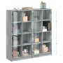 Estantería con puertas madera gris Sonoma 136x37x142 cm