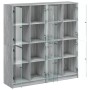 Estantería con puertas madera gris Sonoma 136x37x142 cm