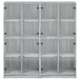 Estantería con puertas madera gris Sonoma 136x37x142 cm
