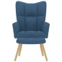 Sillón de relax con taburete tela azul