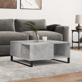 Mesa de centro madera contrachapada gris hormigón 80x80x36,5 cm