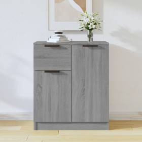 Aparador de madera contrachapada gris Sonoma 60x30x70 cm