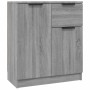 Aparador de madera contrachapada gris Sonoma 60x30x70 cm