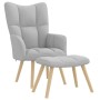 Sillón de relax con reposapiés tela gris nube
