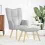 Sillón de relax con reposapiés tela gris nube