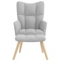 Sillón de relax con reposapiés tela gris nube
