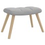 Sillón de relax con reposapiés tela gris nube