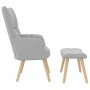 Sillón de relax con reposapiés tela gris nube