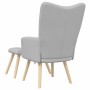 Sillón de relax con reposapiés tela gris nube