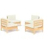 Gartenmöbel 4 Stück Kissen Creme Kiefer Holz von vidaXL, Gartensets - Ref: Foro24-3096028, Preis: 293,59 €, Rabatt: %