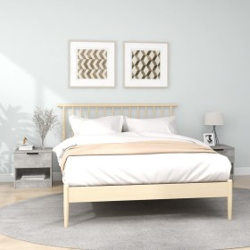 Mesita de noche 2 uds madera contrachapada gris hormigón