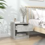 Mesita de noche 2 uds madera contrachapada gris hormigón