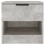Mesita de noche 2 uds madera contrachapada gris hormigón