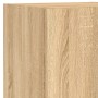Muebles TV pared con LED 4 pzas madera ingeniería roble Sonoma