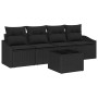 Conjunto de sofá de jardín Manual 5 pcs Negro 55 x 55 x 37 cm