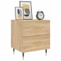Mesita noche 2 uds madera ingeniería roble Sonoma 40x35x47,5 cm