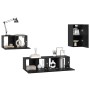 Conjunto de mueble de TV 4 pcs Roble negro 30.5 x 30 x 60 cm