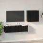 Juego de Muebles para TV 4 pcs Roble negro 120 x 30 x 30 cm