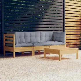 Gartenmöbel Set 4 Stück und Kissen Kiefernholz von vidaXL, Gartensets - Ref: Foro24-3096105, Preis: 295,80 €, Rabatt: %