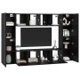Conjunto de mueble de TV 8 pcs Roble negro 181 x 30 x 120 cm