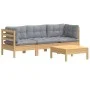 Gartenmöbel Set 4 Stück und Kissen Kiefernholz von vidaXL, Gartensets - Ref: Foro24-3096105, Preis: 295,80 €, Rabatt: %