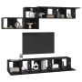 Conjunto de mueble de TV 7 pcs Roble negro 60 x 30 x 30 cm