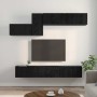 Conjunto de mueble de TV 7 pcs Roble negro 60 x 30 x 30 cm