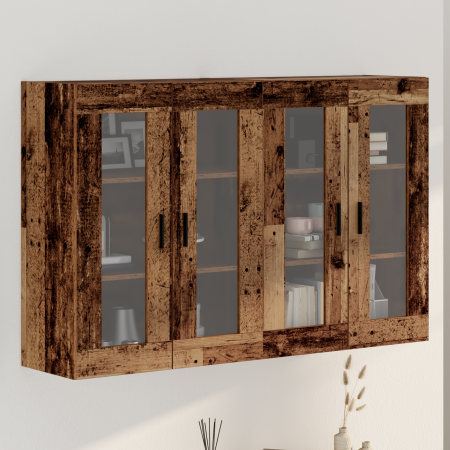 Armarios de Pared 2 pcs Madera Vieja 69.5x34x90 cm Madera