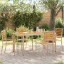 Sillas de Exterior 4 pcs Crema, Marrón