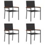 Sillas de Exterior 4 pcs Crema, Marrón