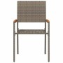 Sillas de Exterior 4 pcs Gris, Marrón
