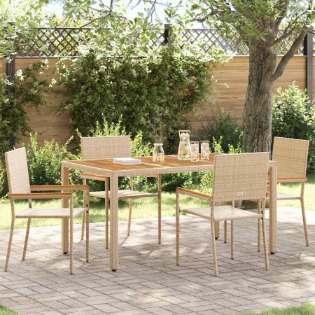 Sillas de Exterior 4 pcs Crema, Marrón