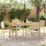 Sillas de Exterior 4 pcs Crema, Marrón