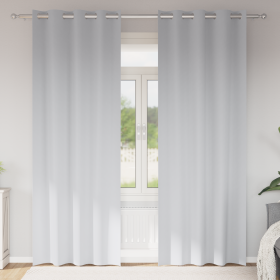 Cortinas con cortinas 2 pcs Gris pálido 260 x 140 cm Poliéster