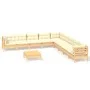 Gartenmöbel 10 Stück und Kissen solide Creme Kiefer Holz von vidaXL, Gartensets - Ref: Foro24-3096821, Preis: 825,18 €, Rabat...